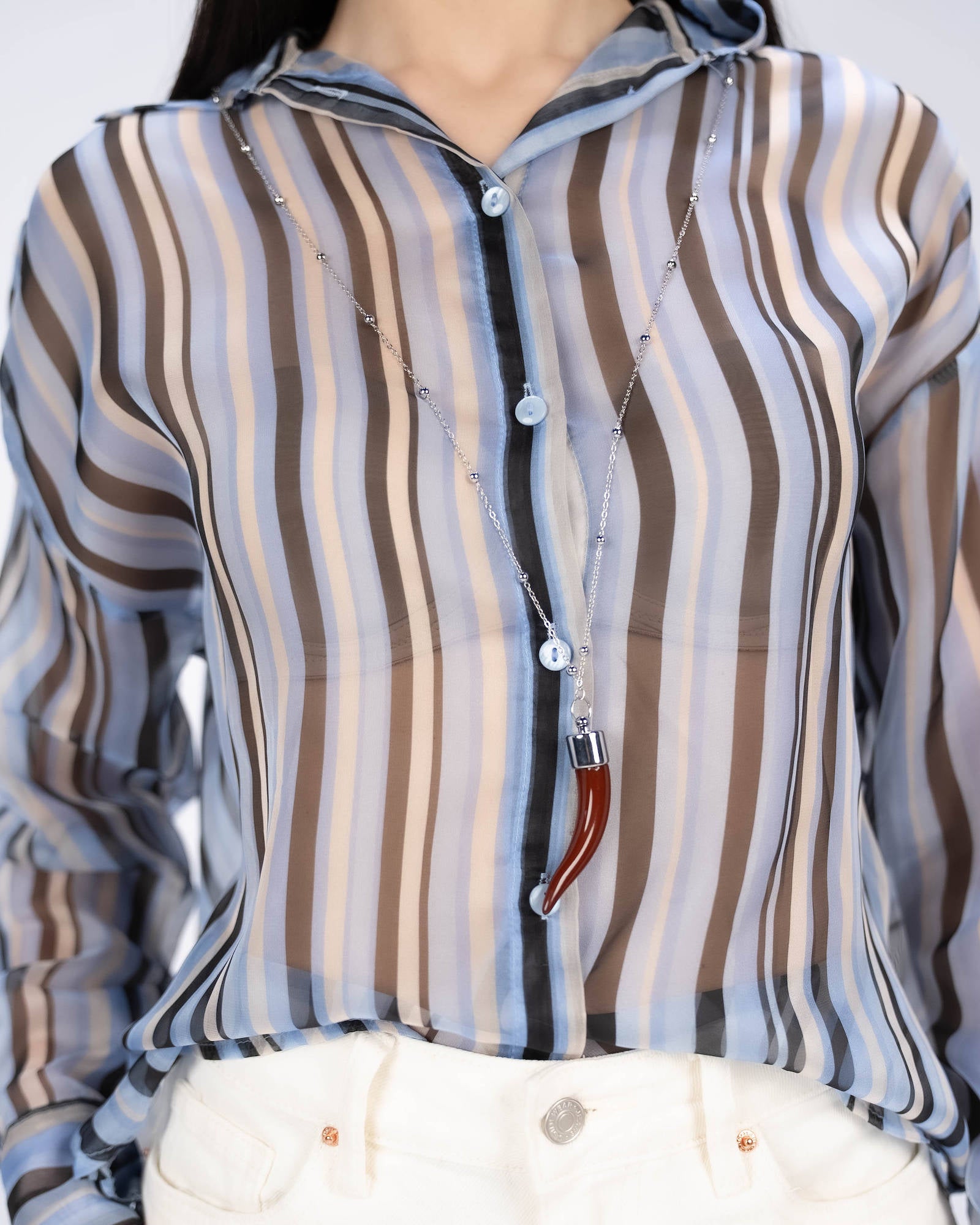 CAMICIA GLEN CELESTE