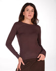 GIROCOLLO MARA IN MAGLIA FINE CHOCO