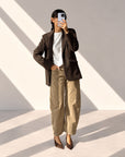 PANTALONE VELLUTO KIMBER CAMEL