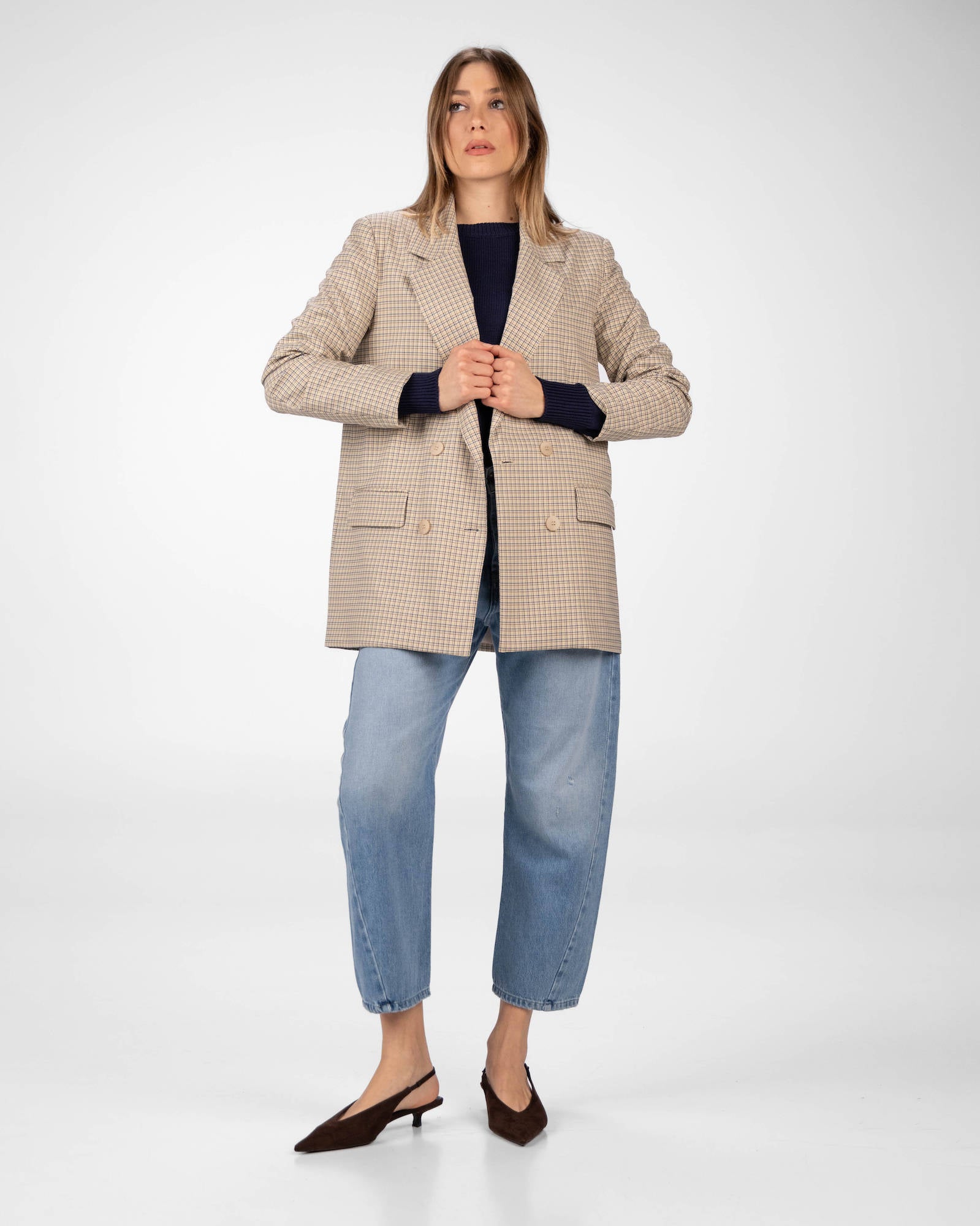 GIACCA CHECK ADRIEN CELESTE