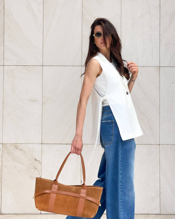 BORSA IN PELLE BLOCK CUOIO