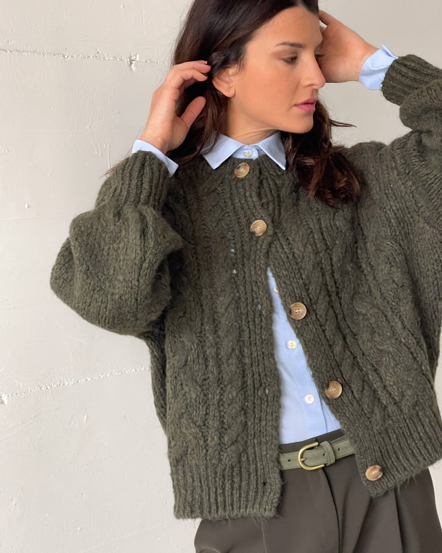 CARDIGAN TRECCIA OTIS ARMY