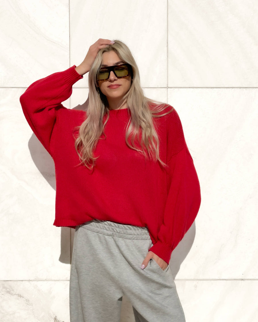 MAGLIA IN FILO NINA ROSSO