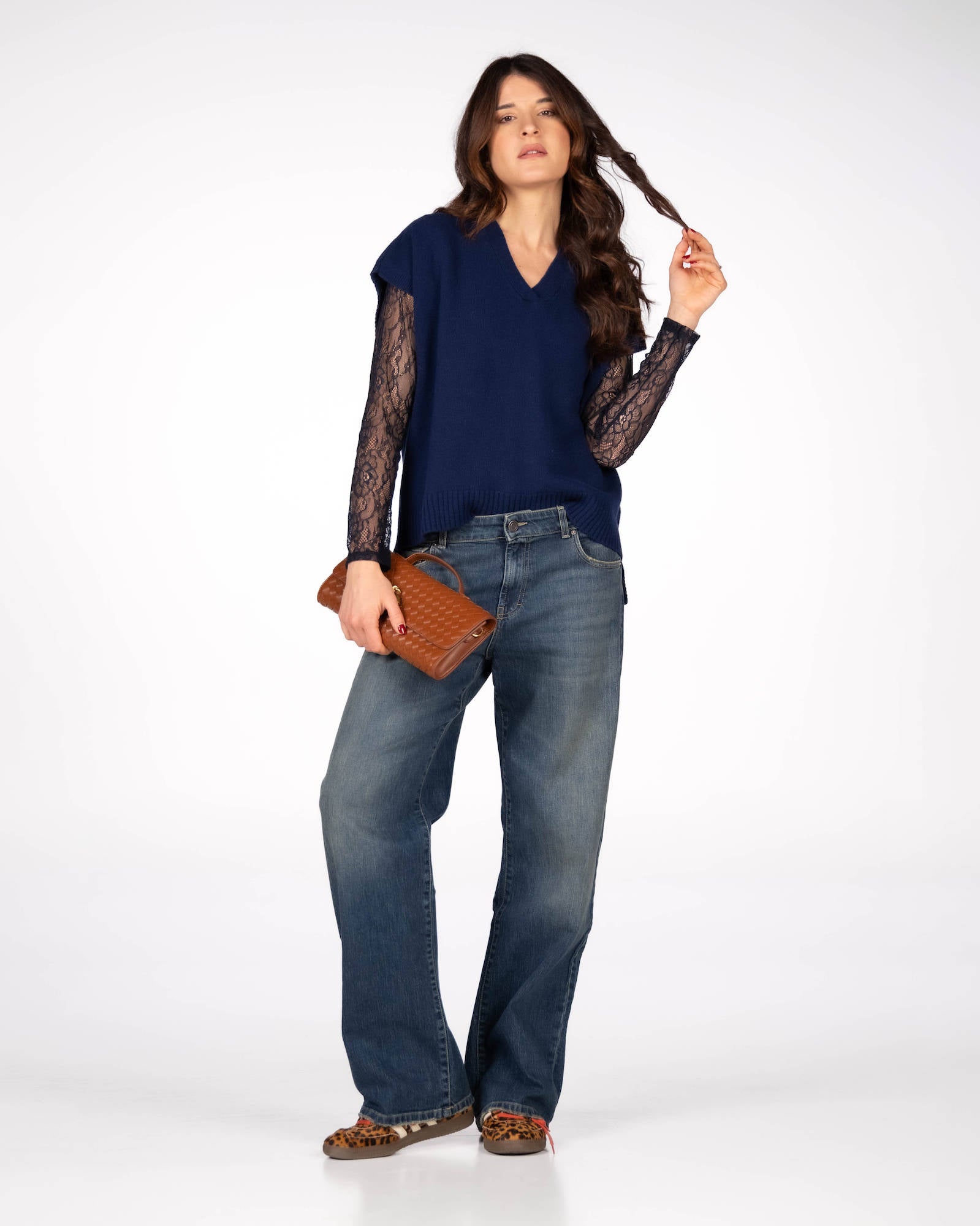 GILET IN LANA ARIEL INCHIOSTRO