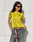 T-SHIRT SATIN NORA ACACIA