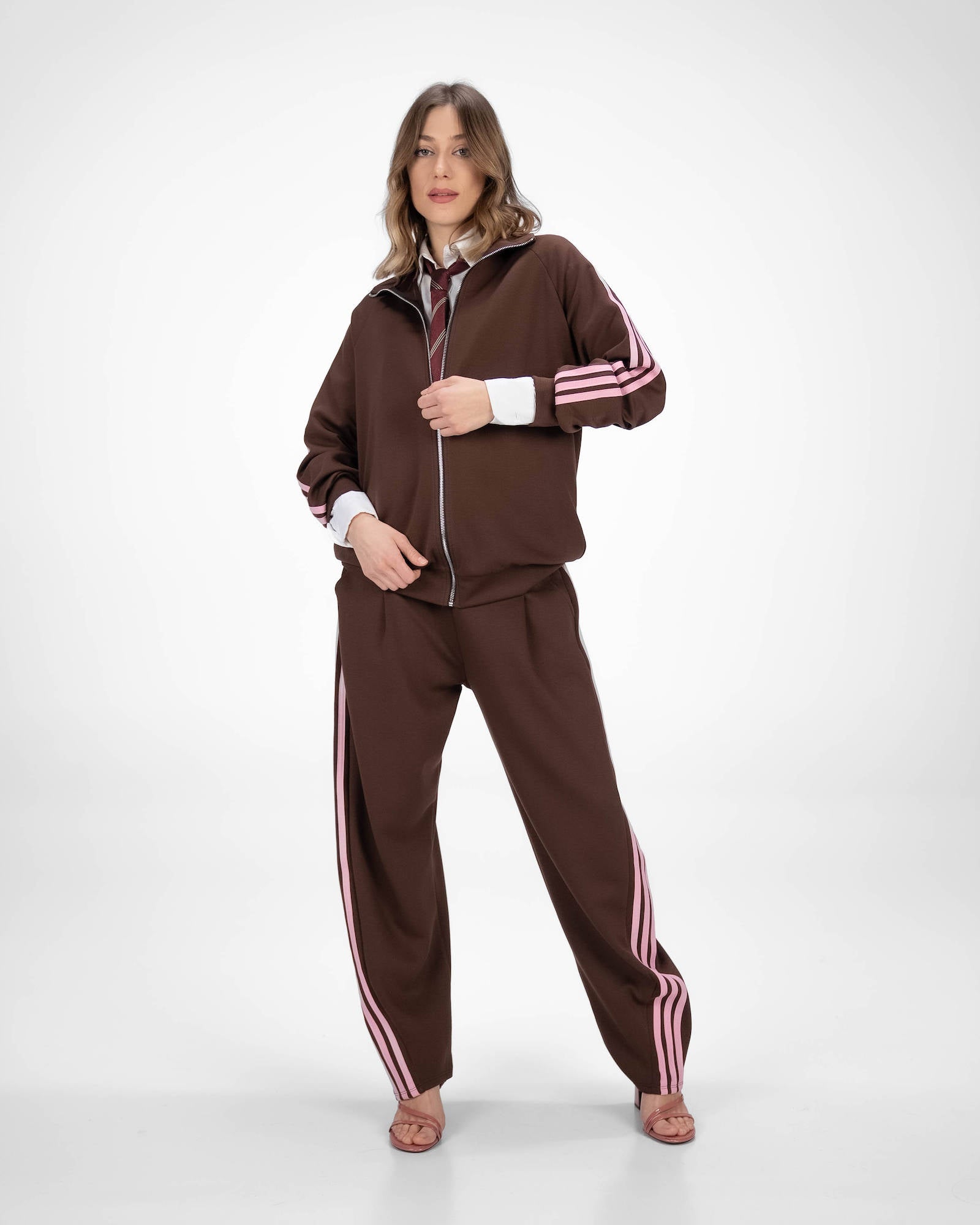 PANTALONE BARNEY OVETTO MARRONE ROSA