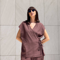 BLUSA INCROCIO DORIS CHOCO