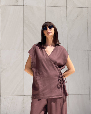 BLUSA INCROCIO DORIS CHOCO