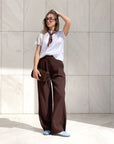 T-SHIRT SATIN NORA BIANCO OTTICO