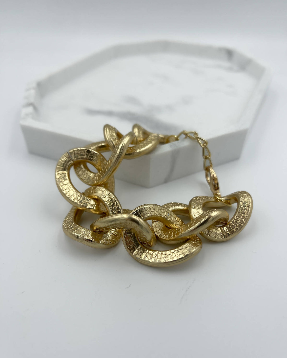 BRACCIALE A CATENA GRANDE PITONATA ORO