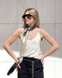 TOP NORA IN SATIN BURRO