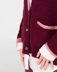 CARDIGAN ORSINA BORDEAUX ROSA