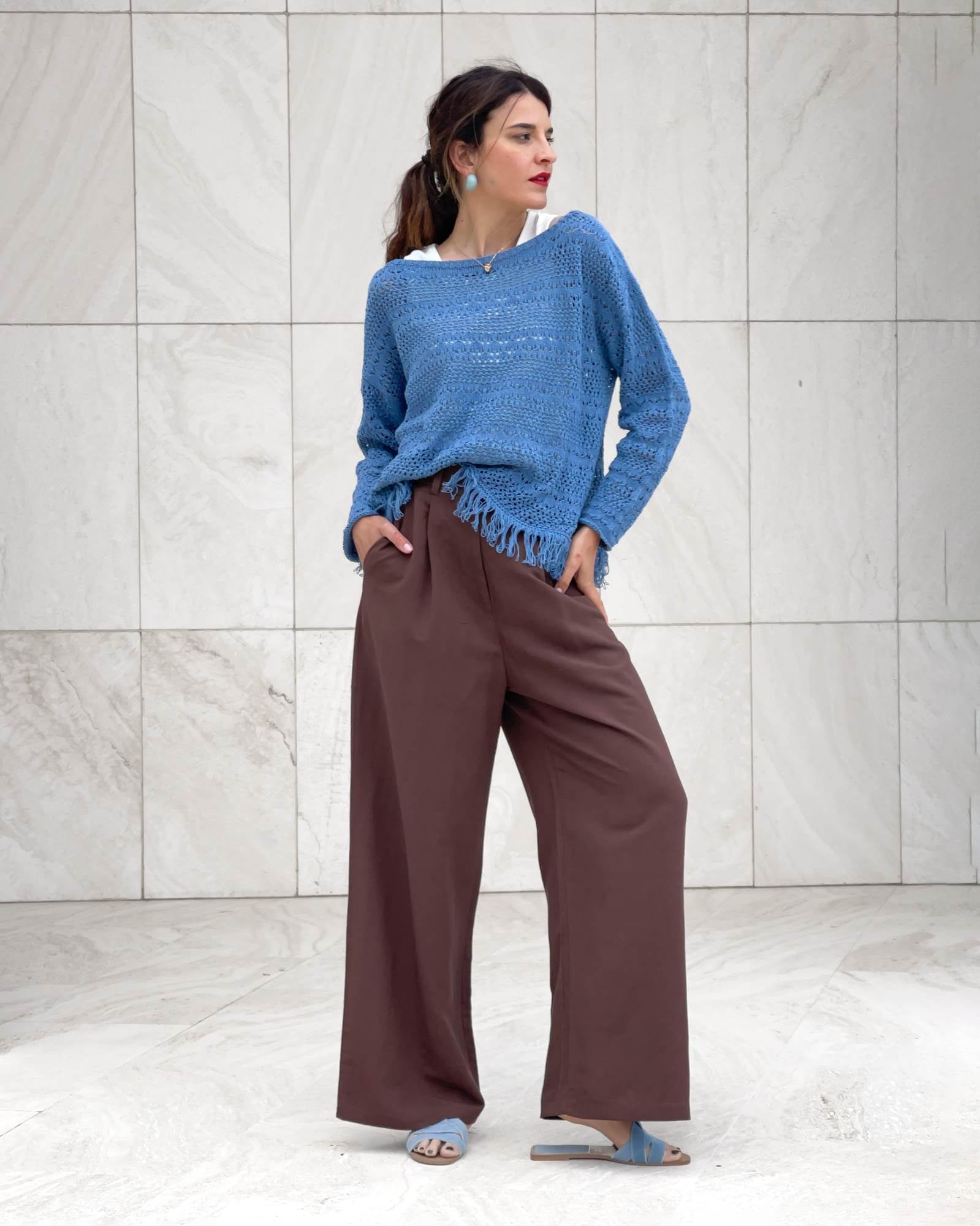 PULL CON FRANGE ANDYE DENIM