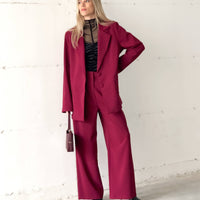 OVERSIZED DAMIAN TROUSERS CHERRY