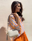 POCHETTE SOPHIA IN PELLE CON TRACOLLA OMAGGIO BEIGE