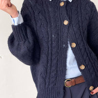 CARDIGAN TRECCIA OTIS NAVY