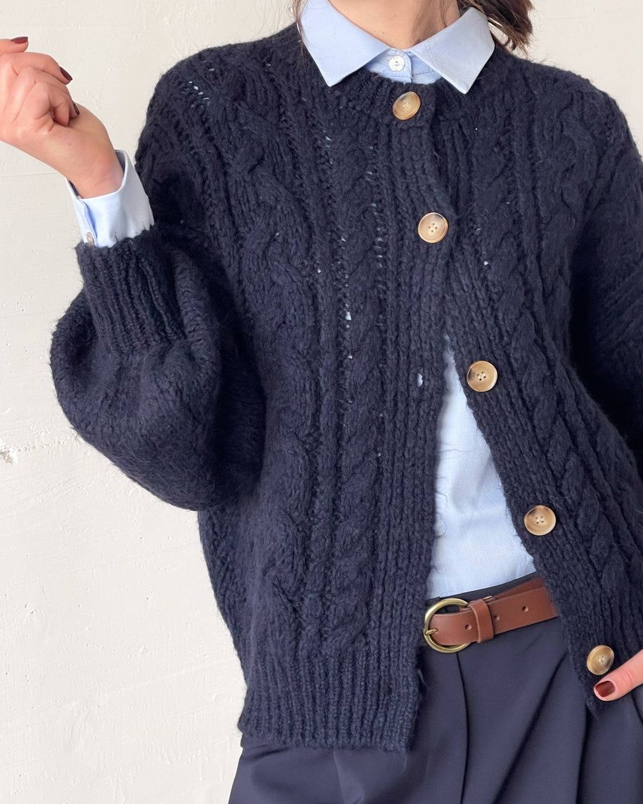 CARDIGAN TRECCIA OTIS NAVY