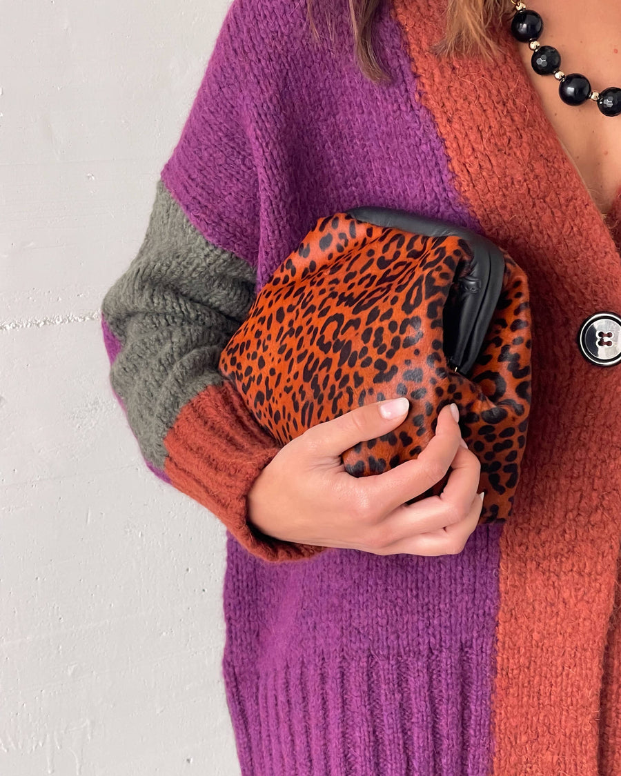 POCHETTE LEOPHARD CAVALLINO ORANGE