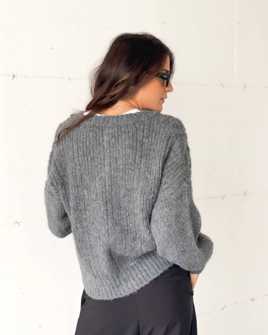 CARDIGAN TRECCIA OTIS GRIGIO