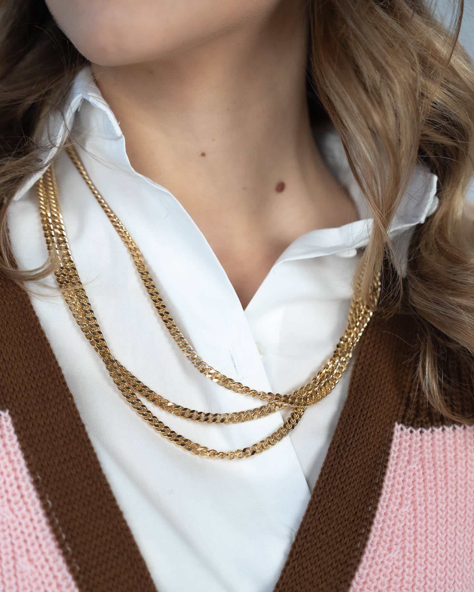 COLLANA A TRE FILI VELIN ORO