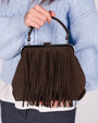 BORSA ESCAPE CON FRANGE MARRONE