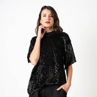 BLUSA PAILLETTES BETTY NERO