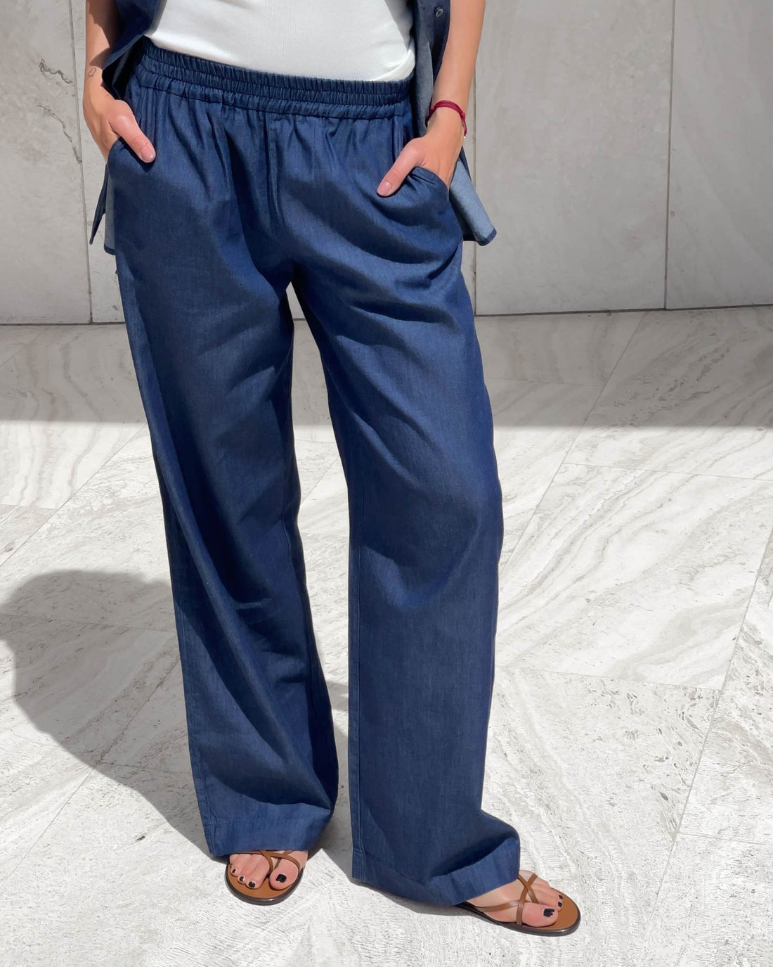 PANTALONE KAPRICE IN CHAMBRAY SCURO