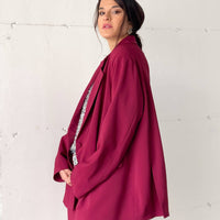 OVERSIZED DAMIAN BLAZER CHERRY