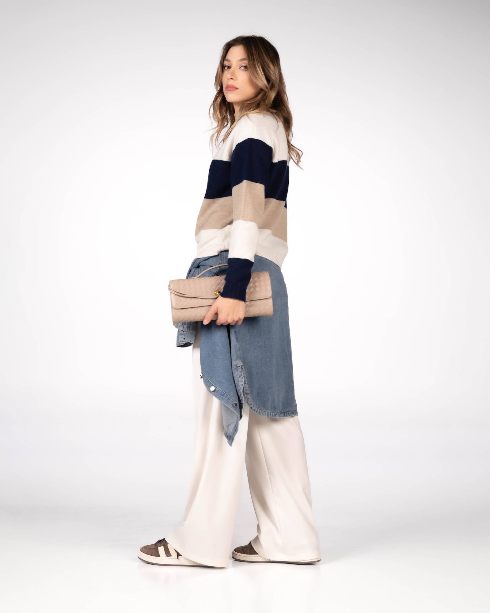 PULL CASHMERE BLEND RAQUEL BLU PANNA