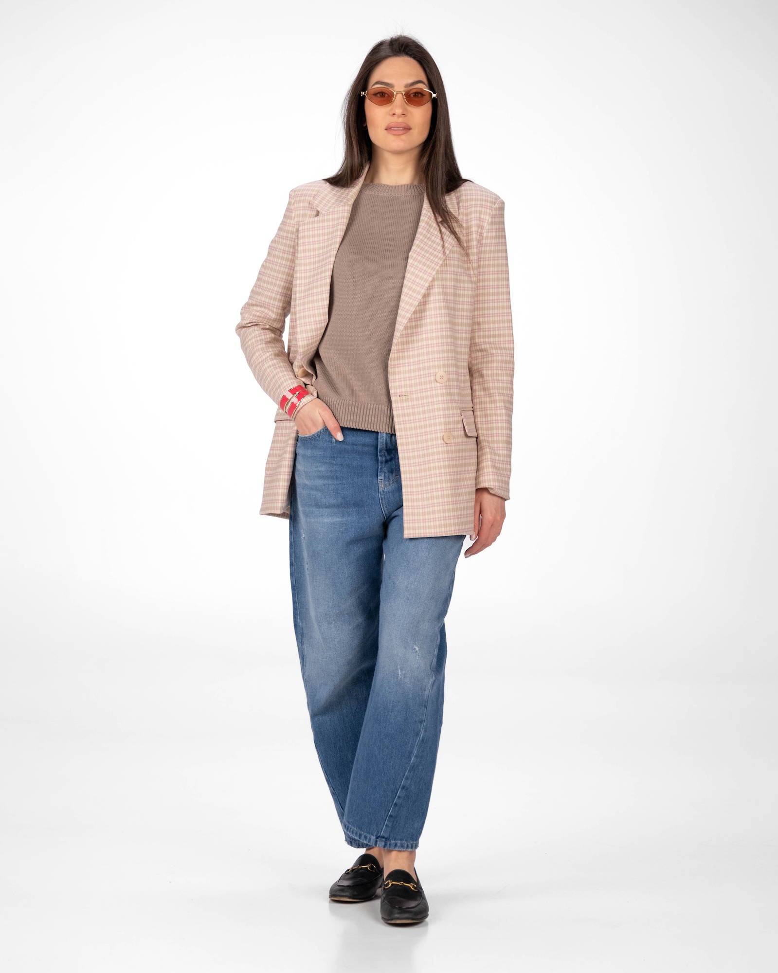 GIACCA CHECK ADRIEN ROSA