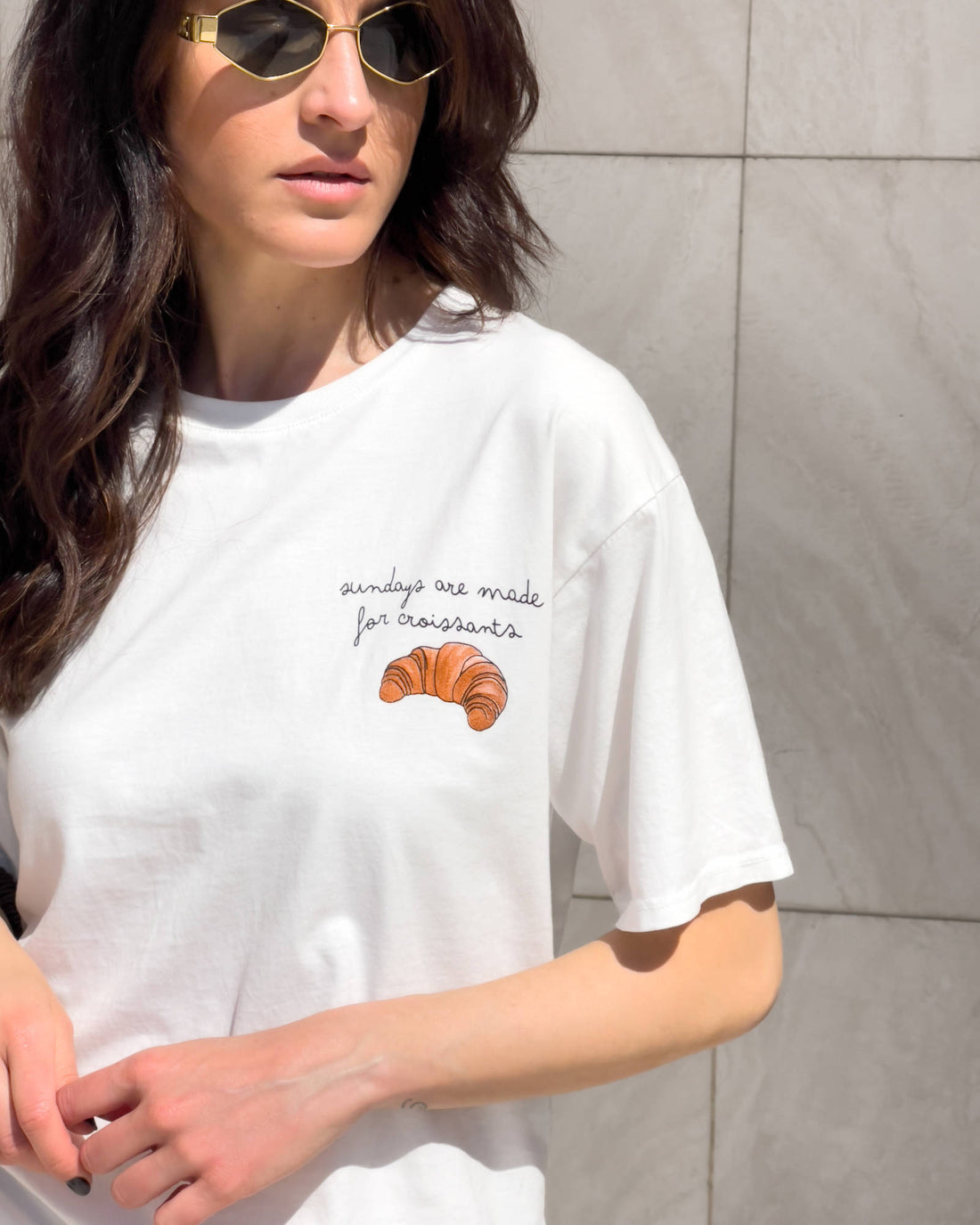 T-SHIRT SUNDAY CROISSANT BIANCO