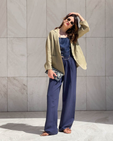 TOP IN LINO PSL STUDIO BLU NAVY