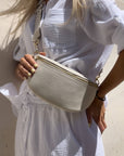 MARSUPIO GEA IN PELLE CON TRACOLLA OMAGGIO BEIGE