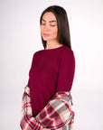 GIROCOLLO MARA IN MAGLIA FINE BORDEAUX