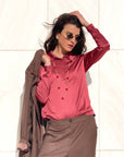 POLO SATIN NORA ROJO
