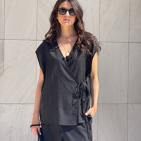 BLUSA INCROCIO DORIS NERO