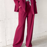 OVERSIZED DAMIAN TROUSERS CHERRY