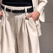 CINTURA IN PELLE LANA NERO