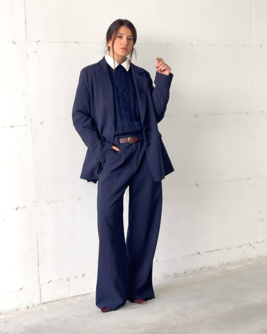 OVERSIZED DAMIAN TROUSERS BLUE