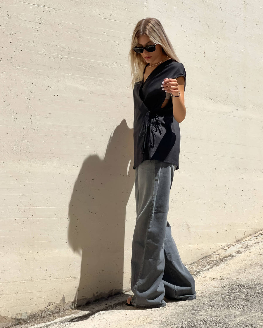 BLUSA INCROCIO DORIS NERO