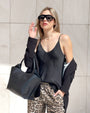 TOP NORA IN SATIN NERO