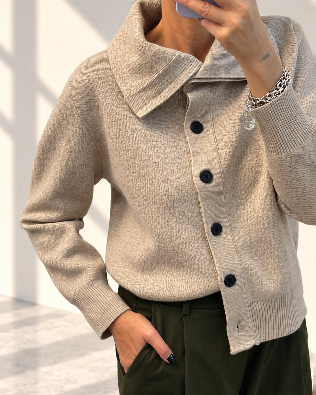 CARDIGAN GIACCA AURA SABBIA