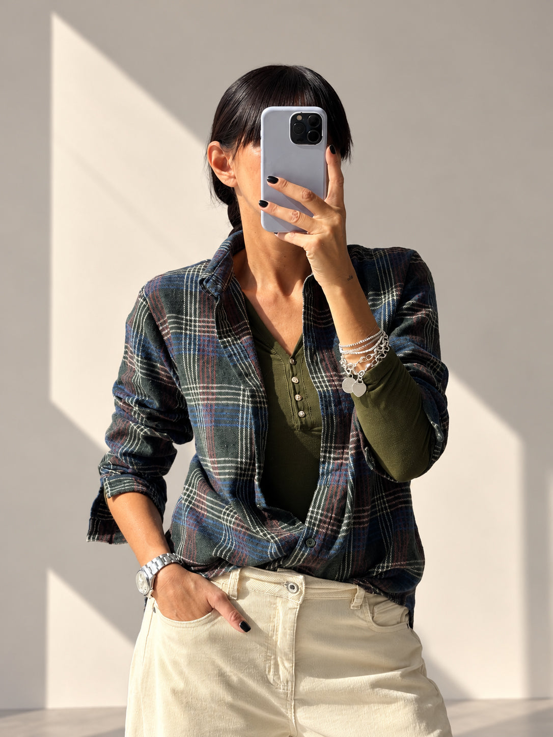 CAMICIA CHECK LORA OLIVA
