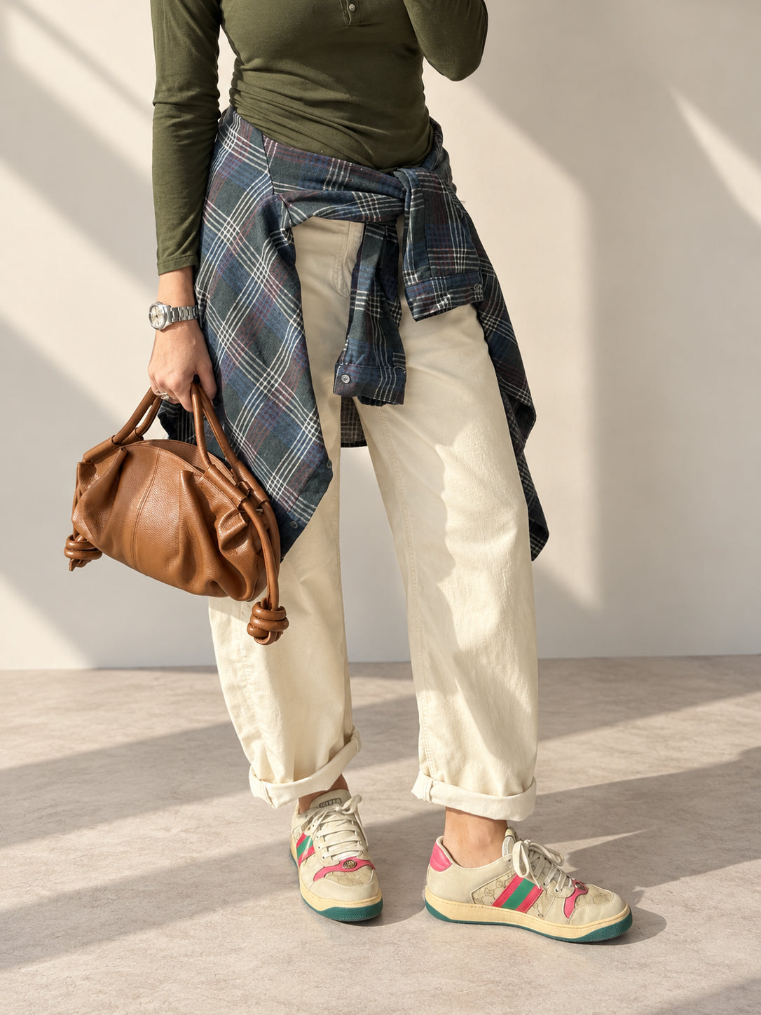 CAMICIA CHECK LORA OLIVA