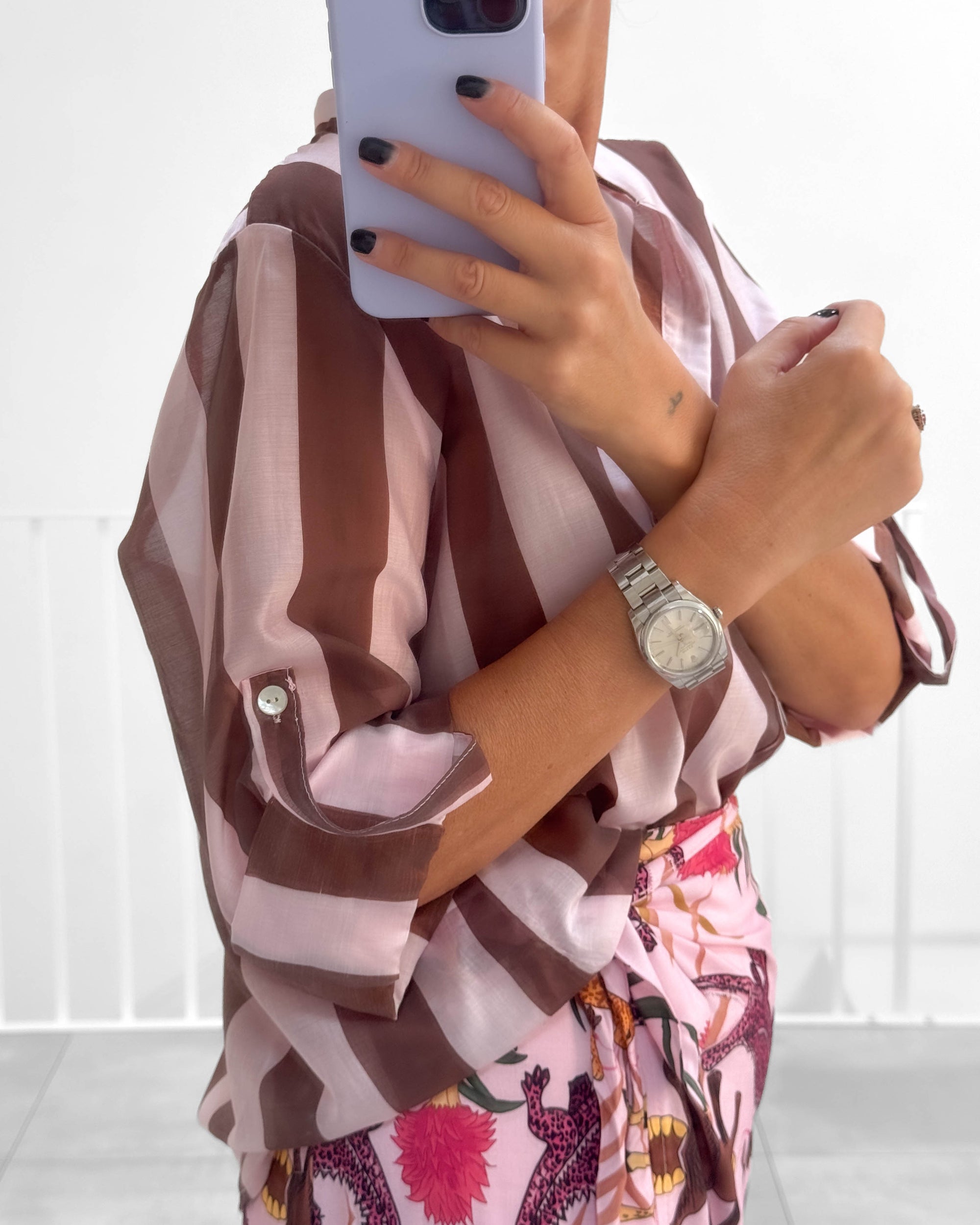 CAMICIA CORSICA BORDEAUX ROSA
