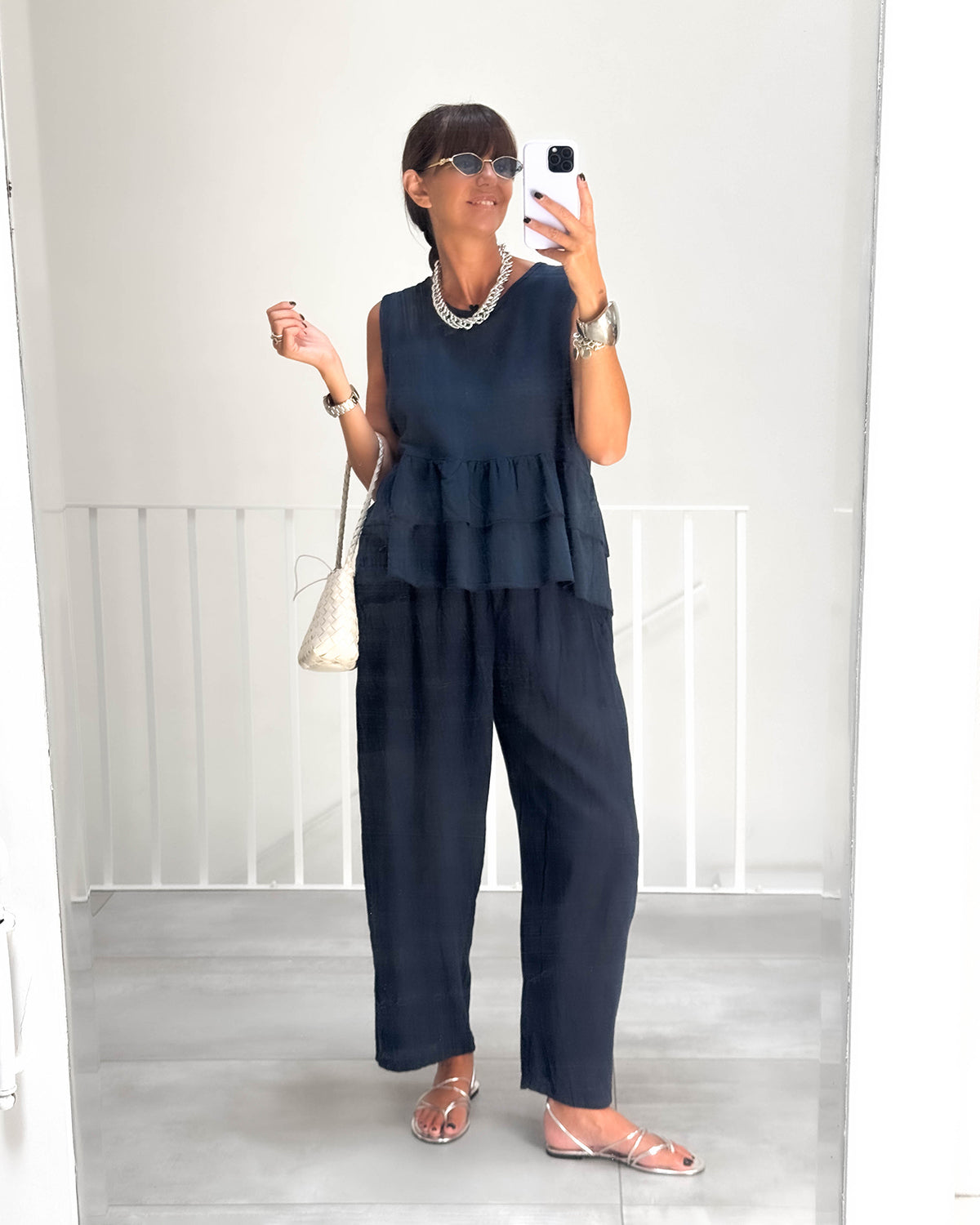 COMPLETO IN LINO BOERO BLU