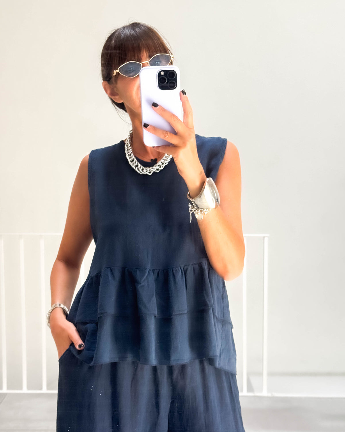COMPLETO IN LINO BOERO BLU