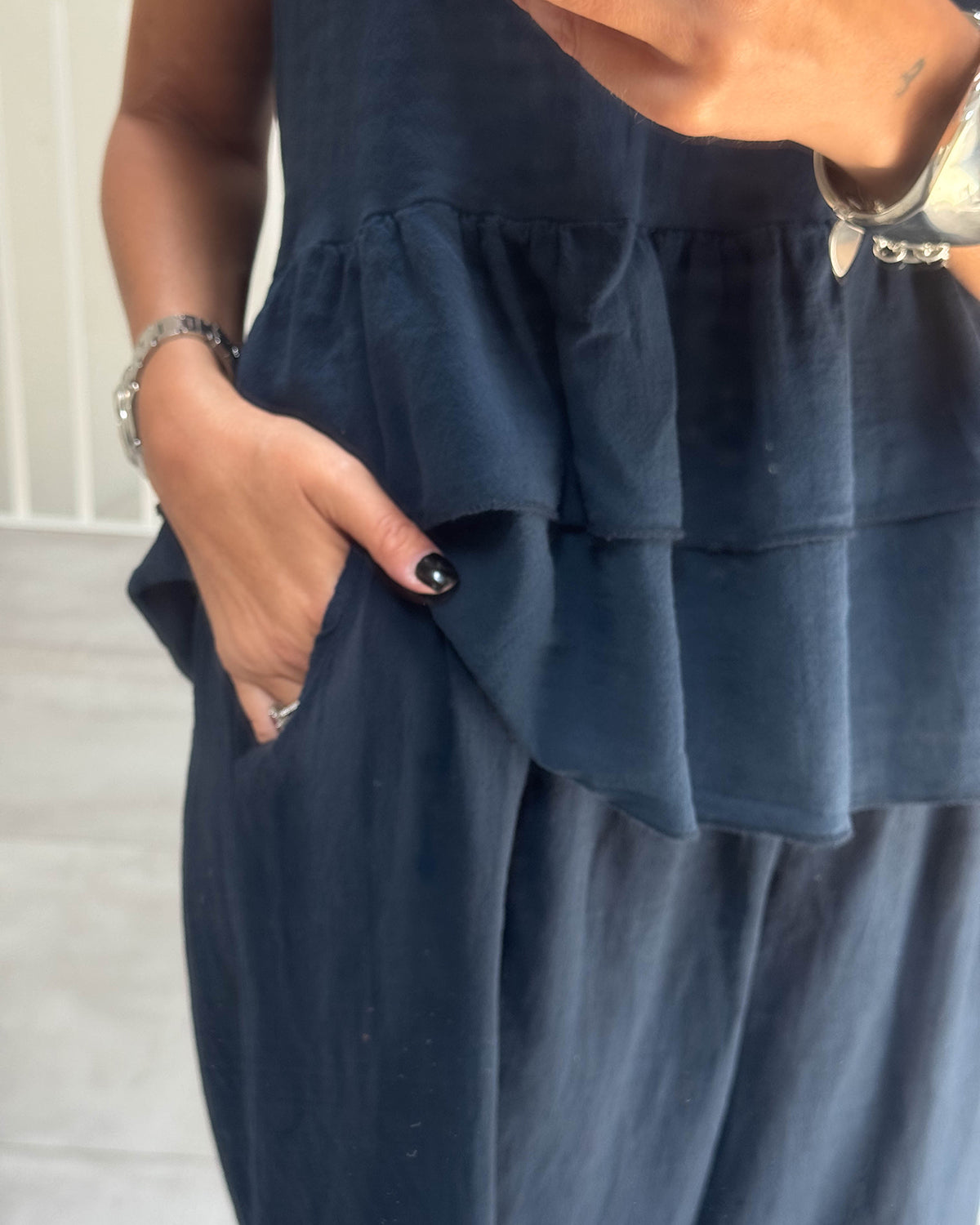 COMPLETO IN LINO BOERO BLU