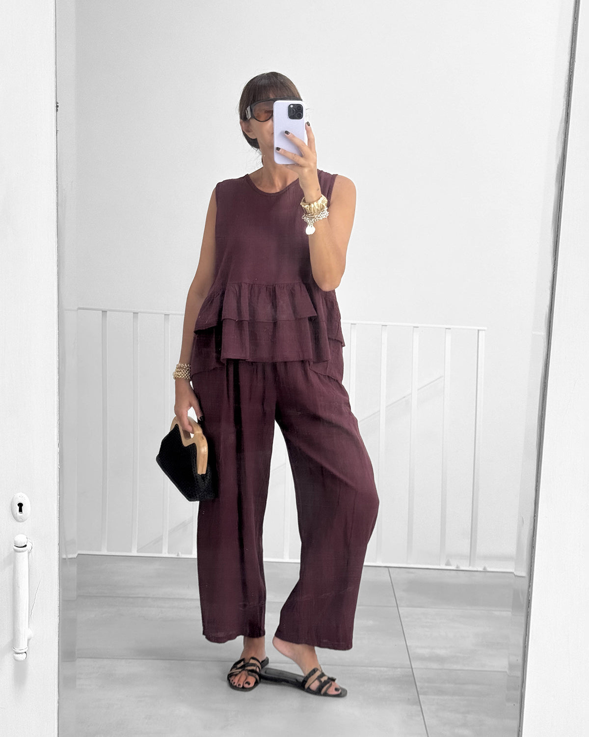 COMPLETO IN LINO BOERO BORDEAUX