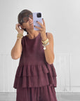 COMPLETO IN LINO BOERO BORDEAUX